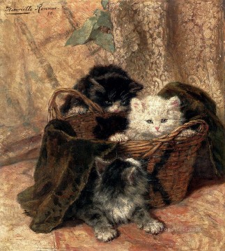 ヘンリエット・ロナー・クニップ Painting - 遊びの動物猫ヘンリエット・ロナー・クニップ